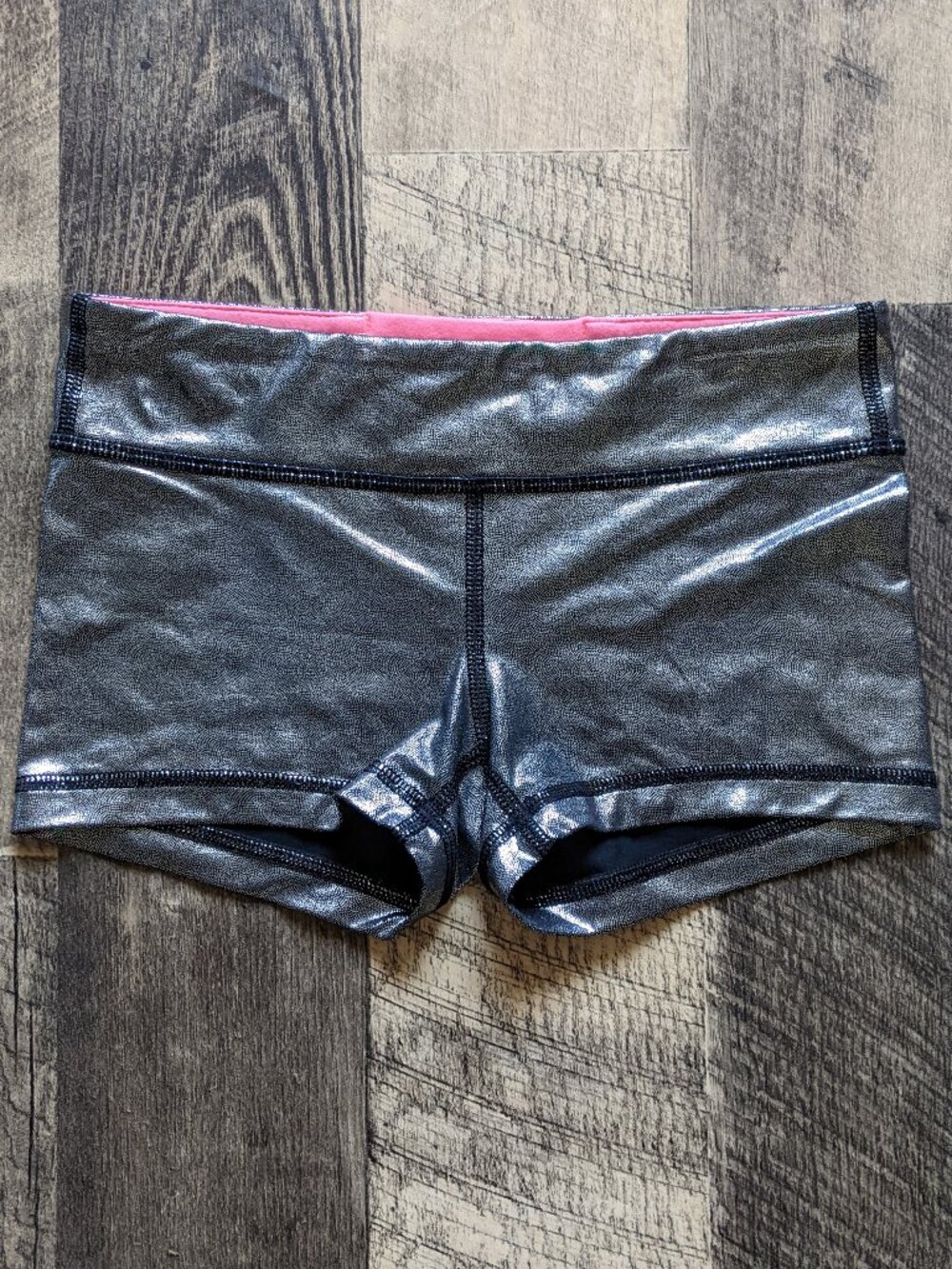 Lululemon Ivivva Shorts Girls Silver Metallic 2” Inseam